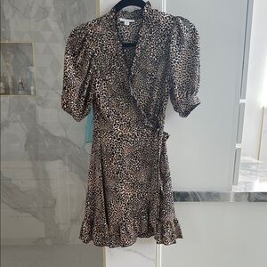 Topshop Leopard Print Wrap Dress